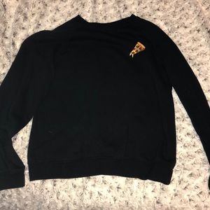 Black Sweater w Pizza patch